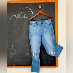 Madewell The High-Rise Slim Crop Boyjean: Knee-Rip Edition Size 27